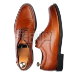 کفش چرمی مردانه C6 رنگ قهوه ای روشن