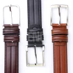 کمربند چرمی مردانه داغی وسط در سه رنگ