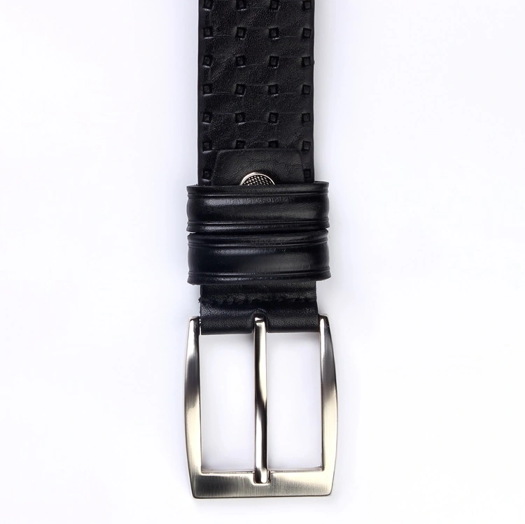 large-braid-belt1 سگک کمربند چرمی مردانه درشت بافت رنگ مشکی