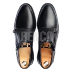 کفش چرمی مردانه باکل جفت شده رنگ مشکی