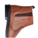 بوت چرمی مردانه ادوارد قهوه ای روشن از بغل
