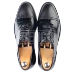 کفش چرمی مردانه هرمس جفت شده رنگ مشکی