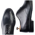 تصویر پنجه و پاشنه کفش چرمی مردانه ژاک مشکی