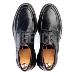کفش چرمی مردانه آپولو بندی جفت شده مشکی رنگ