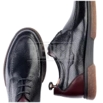 کفش چرمی مردانه آپولو بندی پاشنه و پنجه مشکی