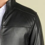 کاپشن چرمی مردانه مدل ژان مشکی - تصویر 3