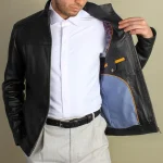 کاپشن چرمی مردانه مدل ژان مشکی - تصویر 7