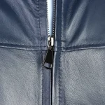 کاپشن چرمی مردانه مدل ژان سرمه ای - تصویر 5