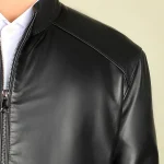 کاپشن چرمی مردانه مدل ژولیت مشکی - تصویر 3