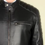 کاپشن چرمی مردانه مدل ژولیو مشکی - تصویر 2