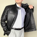 کاپشن چرمی مردانه مدل ژولیو مشکی - تصویر 7