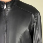 کاپشن چرمی مردانه مدل لیزا مشکی - تصویر 2