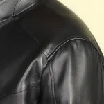 کاپشن چرمی مردانه مدل لیزا مشکی - تصویر 5