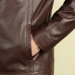 جیب کاپشن چرمی ژان قهوه ای سوخته