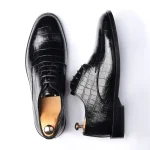 کفش چرمی مردانه توکیو رنگ مشکی براق
